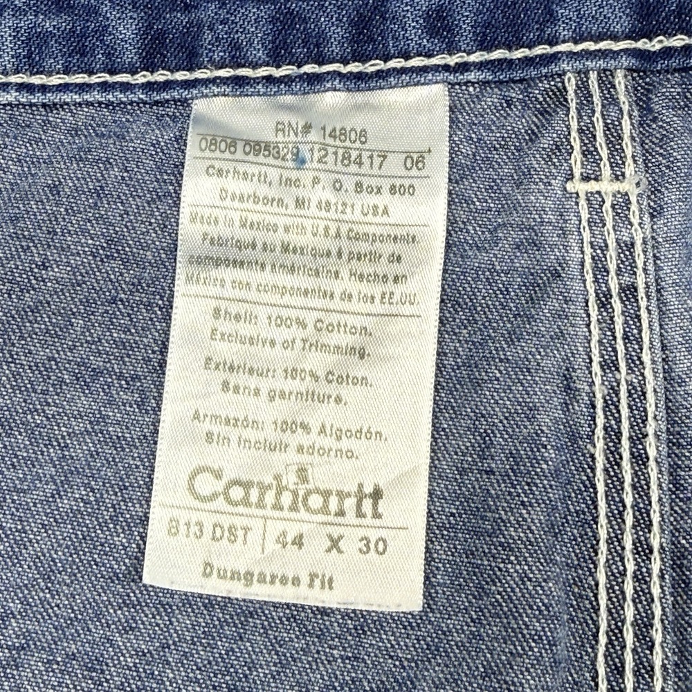 VTG Carhartt B13 DST Dungaree Fit Men 42x30 Jeans Carpenter Work Hammer Pocket - Picture 3 of 16